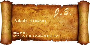 Jakab Simeon névjegykártya
